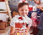 Adorno Papa Noel Con Chimenea
