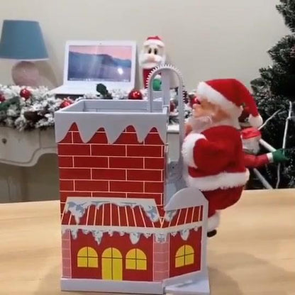 Adorno Papa Noel Con Chimenea