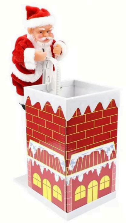 Adorno Papa Noel Con Chimenea