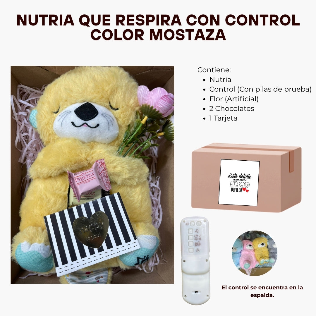 Nutria Dormilona Con Control Mostaza